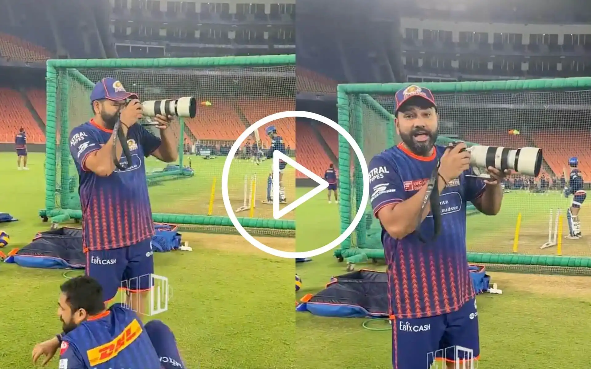 [Watch] Rohit Sharma Clicks ‘Deadly’ Pictures Of Gujarat Titans' Ashish Nehra And His Unit